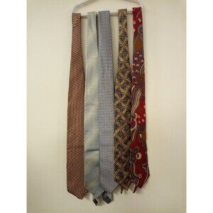 Bundle of Five Geometric Pattern Silk Ties Kenneth Cole by X'Andrini